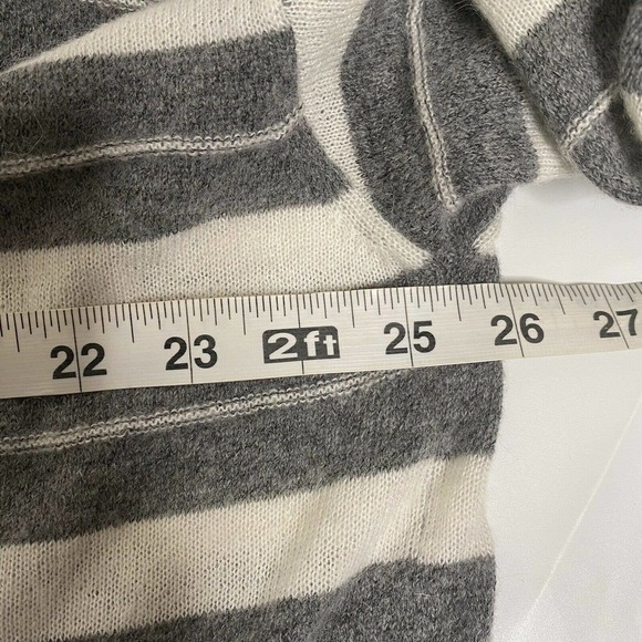 All saints Womens Cassia Jumper Gray White Stripe Boat Neck Wool Sweater… - Picture 10 of 11